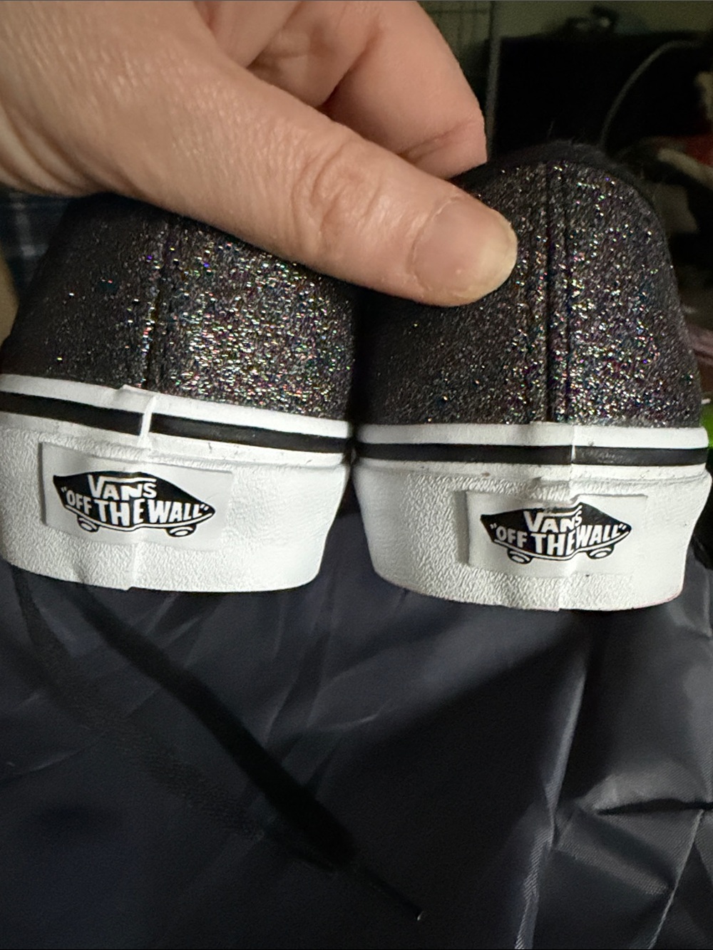 Vans' Glitter Black Low-Top Sneakers - Picture 4 of 5